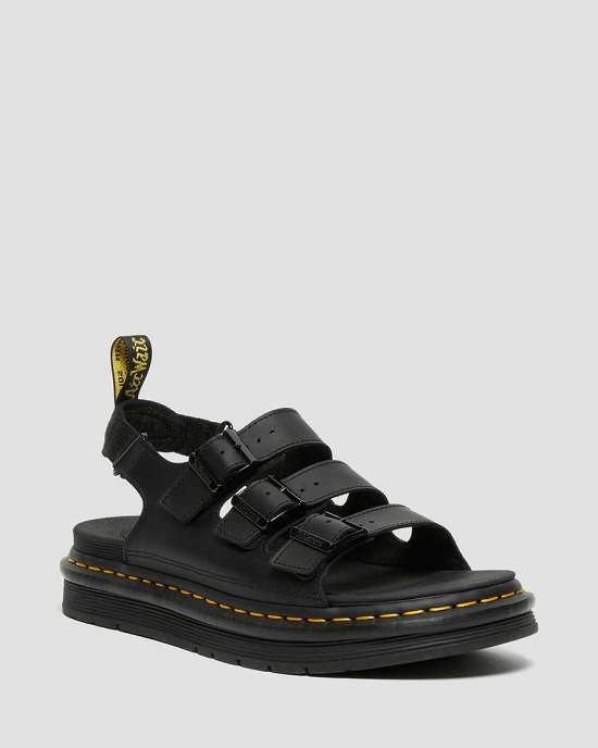 Sandalias Negras Dr. Martens Soloman Strap Hombre Negros MX-08537